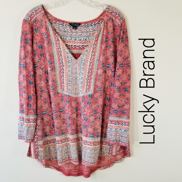 Lucky Brand Tops - Lucky Brand XL Boho Long Sleeve Tunic Top 3271